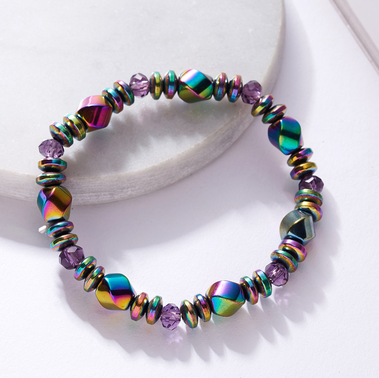 Health Wellness Bracelet - Multicolor Magnetic Therapy Natural Irregular Stone