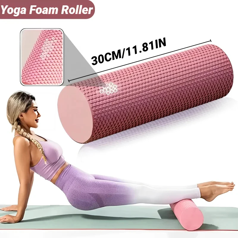 Vibrating Foam Roller - Hexagonal EVA Foam Yoga Roller, 9.5cm