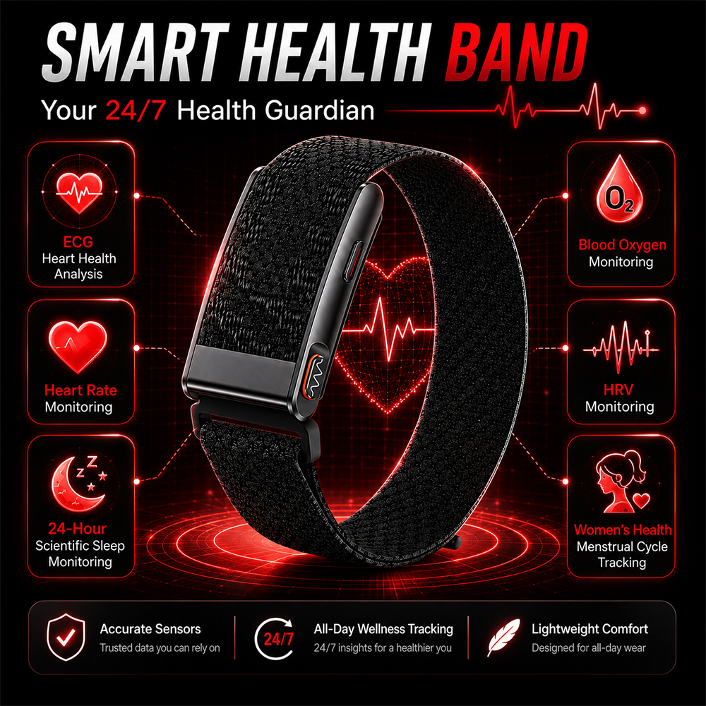 Health Wellness Bracelet - Smart Health Bracelet ECG HRV Blood